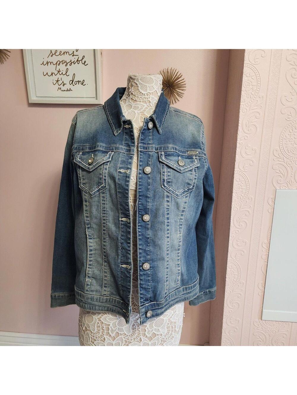 Harley-Davidson Women's Denim Jacket Blue Trucker Jean Jacket XL - Picture 2 of 7